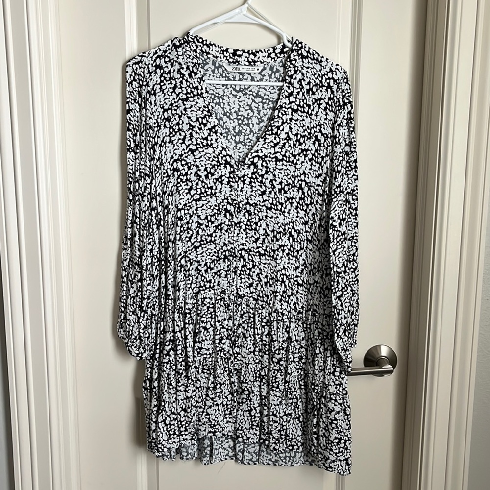 Zara Drop Waist V-neck Dress